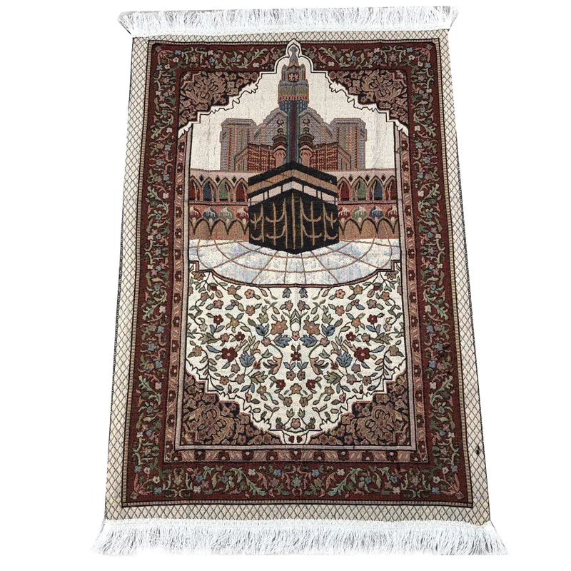 Muslim Prayer Rug Islamic Carpet Mat for Muslim Prayer Tapis De Priere Islam Braided Mats Vintage Pattern Eid Rugs Tassel Decor
