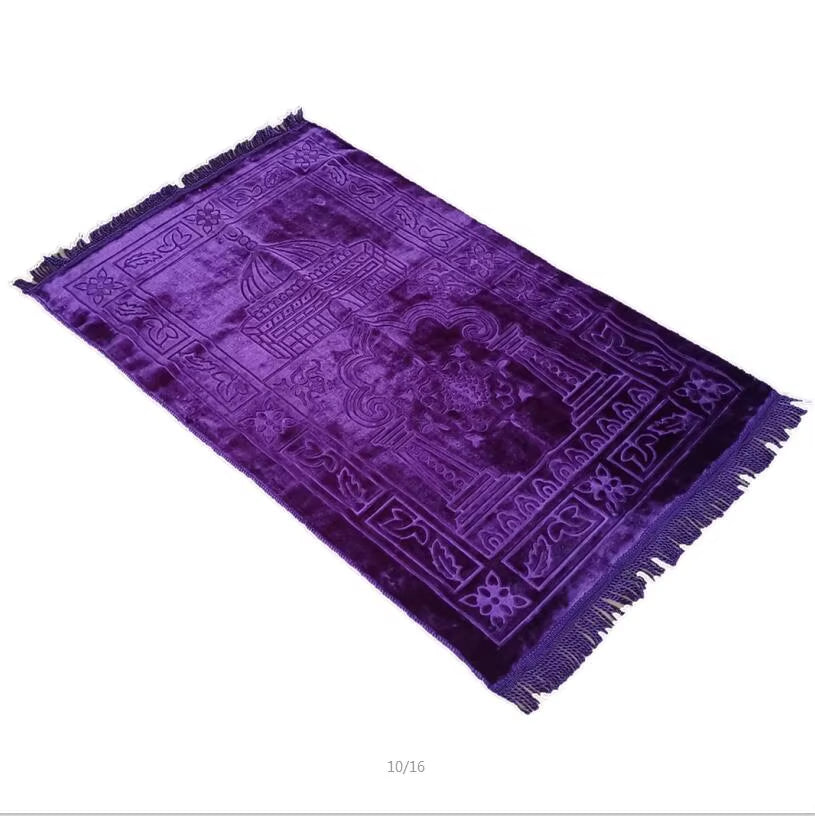 Deluxe Soft 65X110Cm Prayer Mat Muslim Cashmere-Like Thicken Blanket Salat Musallah Namaz Islamic Praying Rug