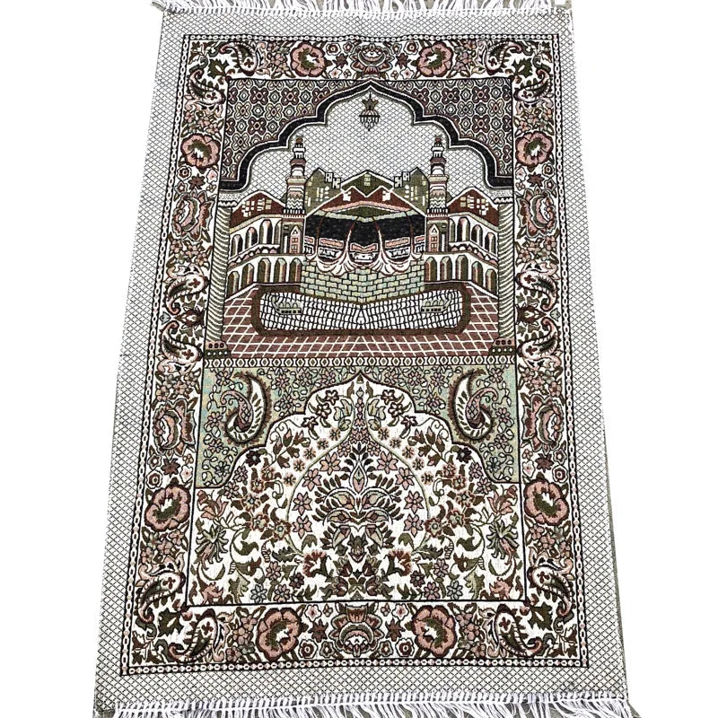 Muslim Prayer Rug Islamic Carpet Mat for Muslim Prayer Tapis De Priere Islam Braided Mats Vintage Pattern Eid Rugs Tassel Decor