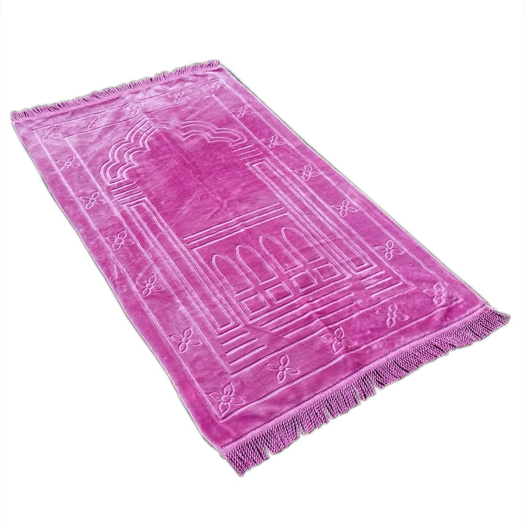 Deluxe Soft 65X110Cm Prayer Mat Muslim Cashmere-Like Thicken Blanket Salat Musallah Namaz Islamic Praying Rug