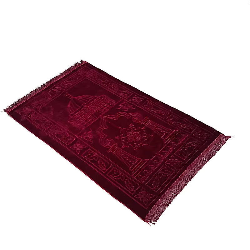 Deluxe Soft 65X110Cm Prayer Mat Muslim Cashmere-Like Thicken Blanket Salat Musallah Namaz Islamic Praying Rug