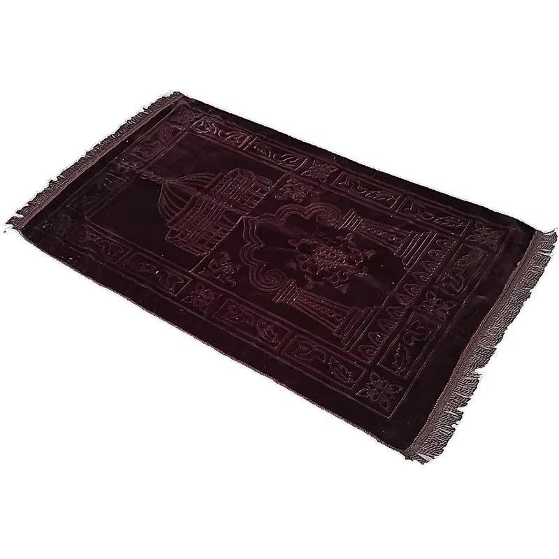 Deluxe Soft 65X110Cm Prayer Mat Muslim Cashmere-Like Thicken Blanket Salat Musallah Namaz Islamic Praying Rug