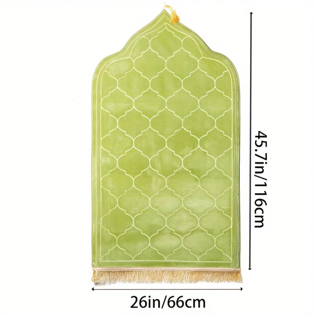 Thickened Printed Prayer Mat Plush with Tassel Flannel Irregular Prayer Mat