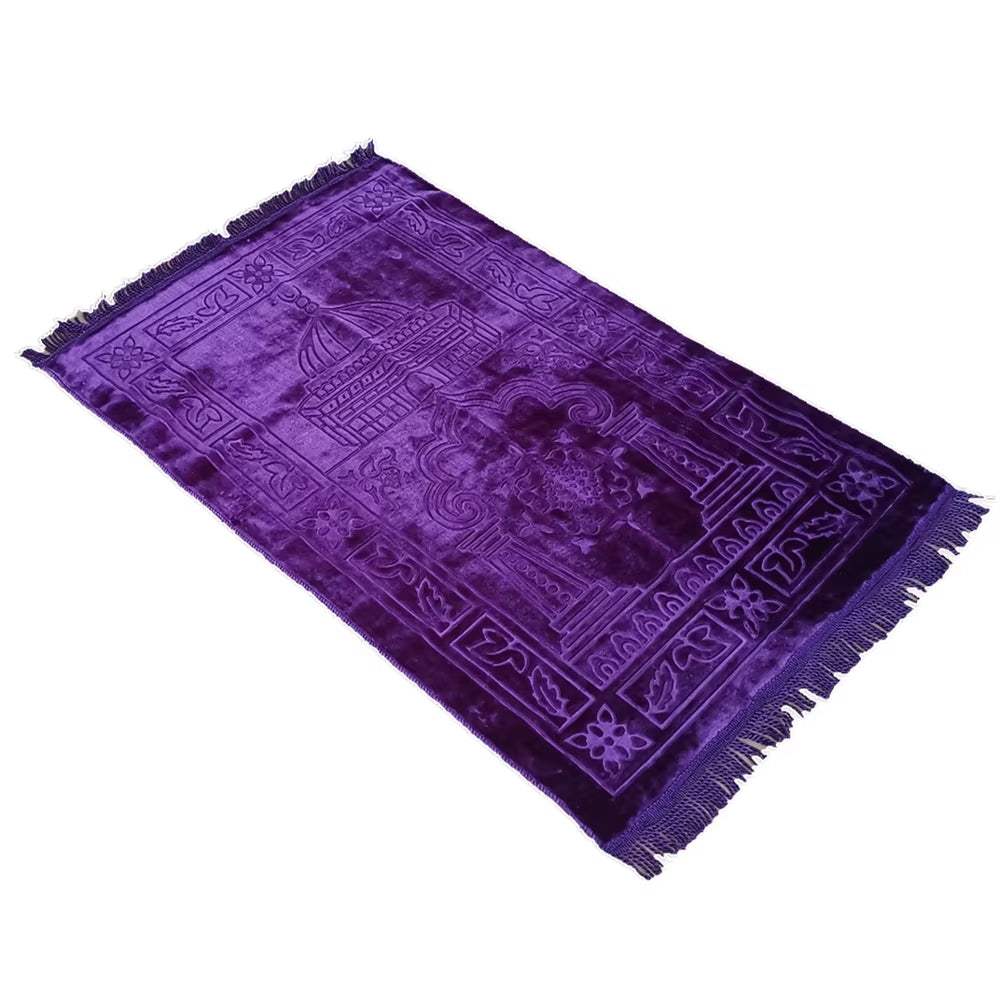 Deluxe Soft 65X110Cm Prayer Mat Muslim Cashmere-Like Thicken Blanket Salat Musallah Namaz Islamic Praying Rug
